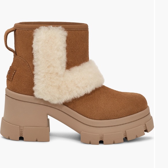 New UGG Brooklyn Sunburst Waterproof Bootie with Shearling...